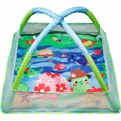 Коврик развивающий Морские обитатели 5 подвесных игрушек 18 мячиков РыжийКот  КВ-4731 1